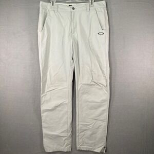 Oakley Mens 34x32 Regular Fit Light‎ Gray Casual Golf Pants